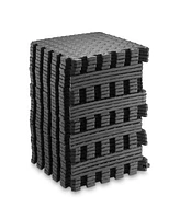 Philosophy Gym Pack of 12 Exercise Flooring Mats - 12 x 12 Inch Foam Rubber Interlocking Puzzle Floor Tiles