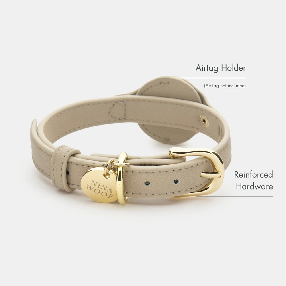 Nina Woof Dog Collar Cupertino Air Tag Enabled