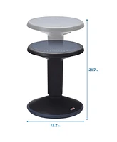 ECR4Kids SitWell Wobble Stool, Adjustable Height, Orange, 1