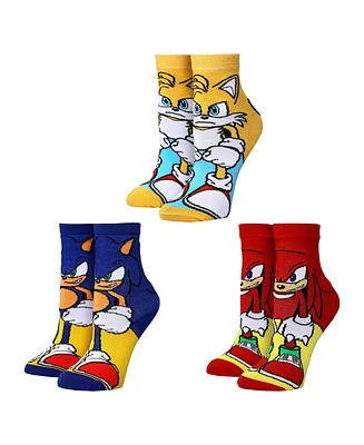 Sonic the Hedgehog Boys Characters Youth 3-Pack 360 Crew Socks