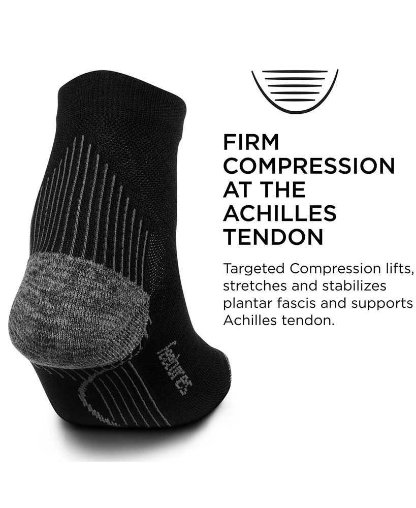 Feetures Men's Plantar Fasciitis Relief Cushion Quarter Sock- Targeted Compression Sock for Men & Women