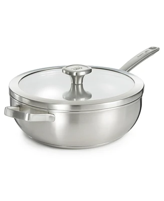 BergHOFF Graphite Recycled 18/10 Stainless Steel Wok Pan 11", 5.2qt. With Glass Lid
