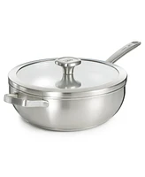 BergHOFF Graphite Recycled 18/10 Stainless Steel Wok Pan 11", 5.2qt. With Glass Lid