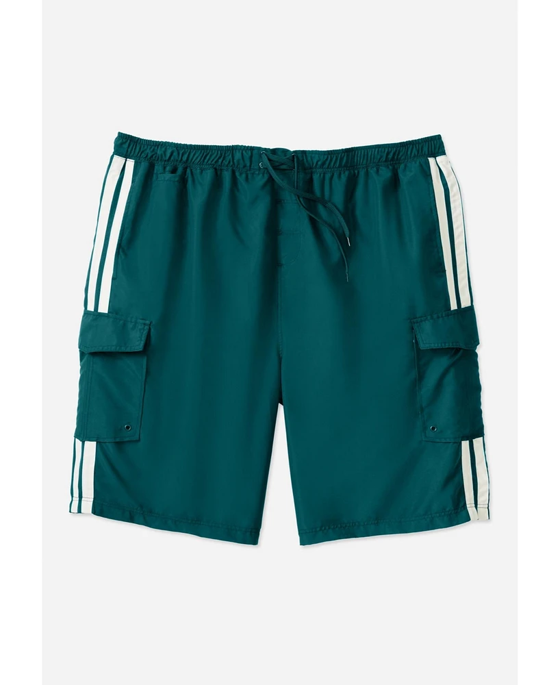 KingSize Big & Tall 10" Double Stripe Swim Board Shorts