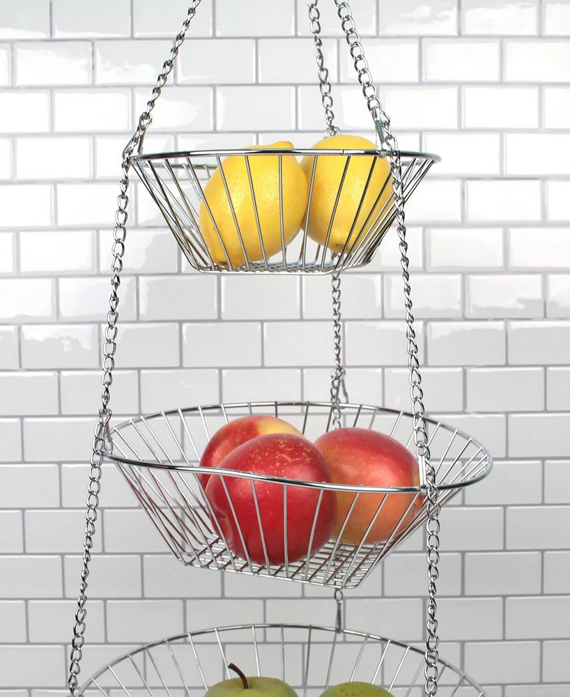 Rsvp International Chrome Wire 3 Tier Hanging Basket