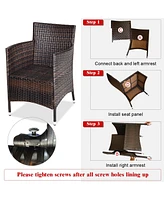 Outdoor 3 Pcs Pe Rattan Wicker Furniture Sets
