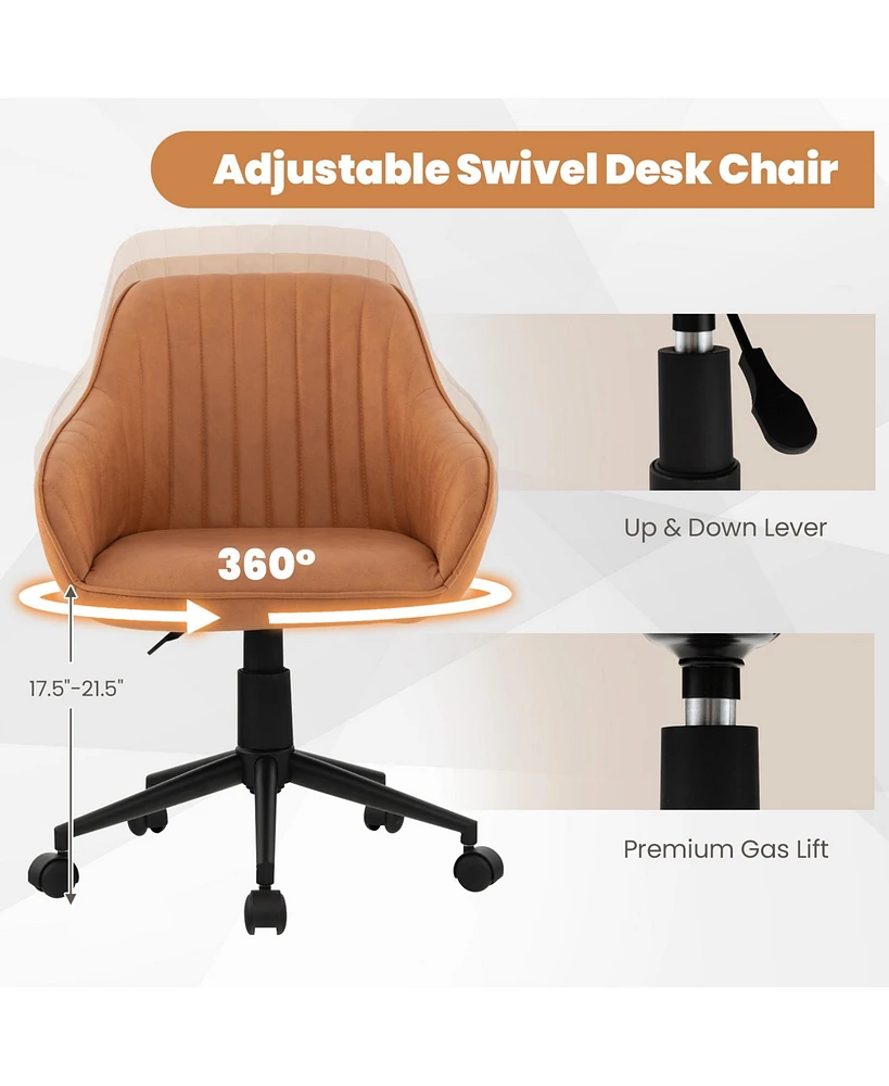 Pu Leathaire Home Office Arm Chair Adjustable Swivel