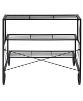 3 Tier Outdoor Metal Plant Stand Flower Planter Garden Display