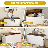 Flip-top Storage Chest Lift Top Storage Bench Wooden Deck Box Toy Box