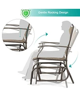 2PCS Patio Swing Single Glider Chair Rocking Seating Steel Frame Garden