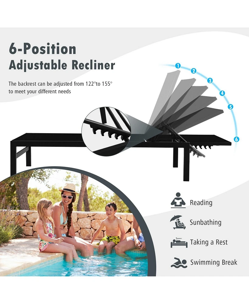 Inolait Sugift 6-Position Chaise Lounge Chairs with Rustproof Aluminium Frame