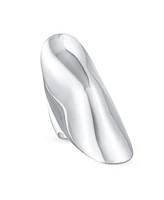 Bling Jewelry Geometric Unique Fashion Statement Full Finger Ring Sterling Silver