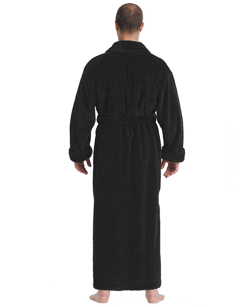 Arus Men's Shawl Collar Full Ankle Length Fleece Bathrobe