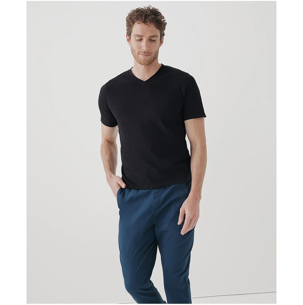 Pact Men's Organic Cotton Featherweight Slub V-Neck Tee