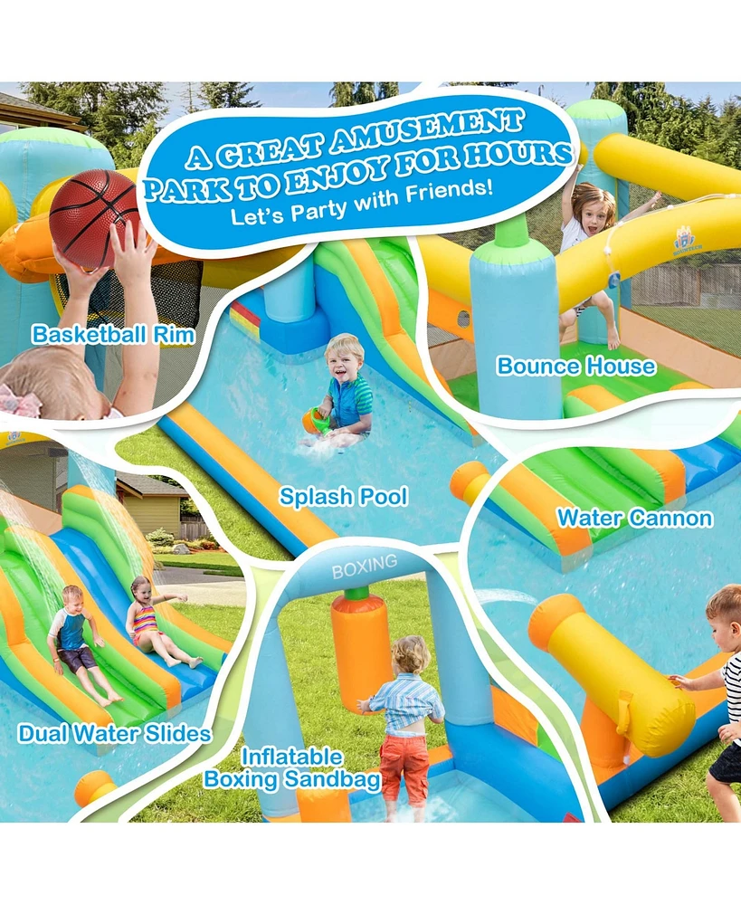 Inflatable Water Slide Giant Kids Bounce House Park Splash Pool without Blower