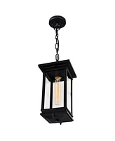 Cwi Lighting 15" Metal Oakwood 1 Light Outdoor Pendant