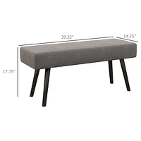 Homcom 39" End of Bed Bench, Upholste Entryway Bench,