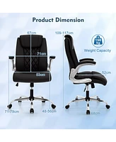Pu Leather Office Chair Height Adjustable Executive Chair with Adjustable Headrest