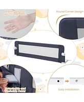 Slickblue Kids Bed Rail Guard with Adjustable Strap and Fold-Down Design for Easy Access