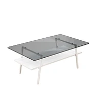 Modern Gray Glass Coffee Table