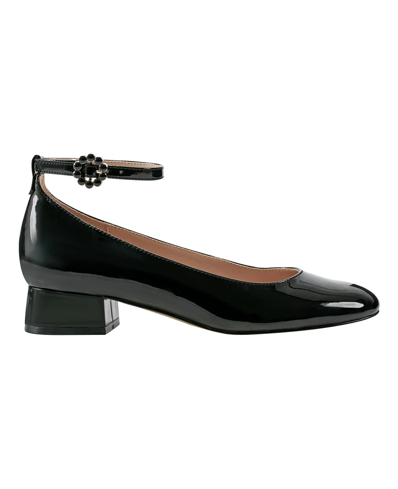 Bandolino Women's Lexy Ankle Strap Low Block Heel Pumps