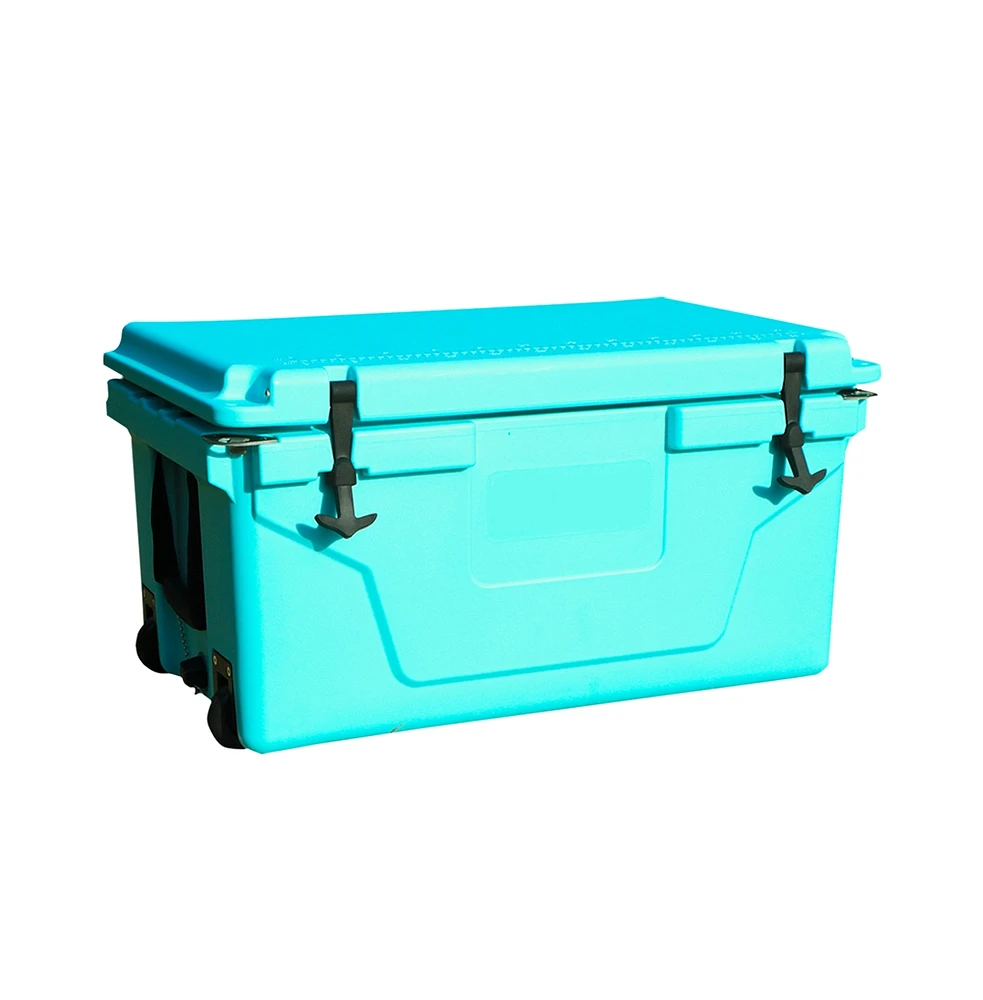 Hot Selling Blue Color 65Qt Outdoor Cooler Fish Ice Chest Box 2022 Popular Camping Cooler Box