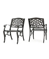 Elegant Traditional Dining Chairs with Aluminum Frame and Floral Accents