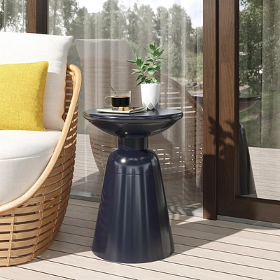 Chic Side Table Modern Lines, Durable Iron Frame, No Assembly