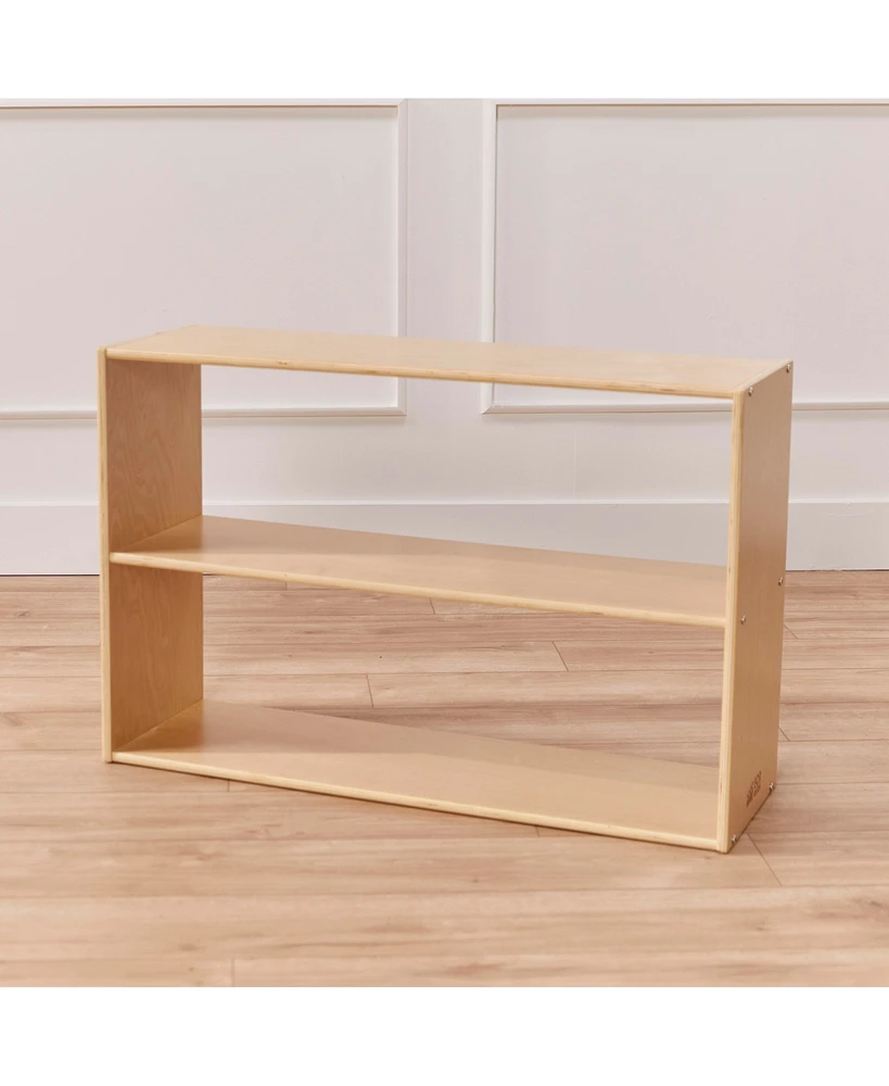 ECR4Kids Streamline 2-Shelf Storage Cabinet, 24in High, Natural, 1