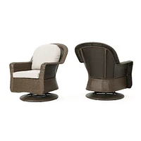 Premium Rattan Swivel Club Chair Set for Outdoor Relaxation and Views