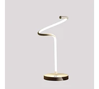 19-Inch Led Matte White Curvilinear S-Curve Spiral Tube Led Table Lamp