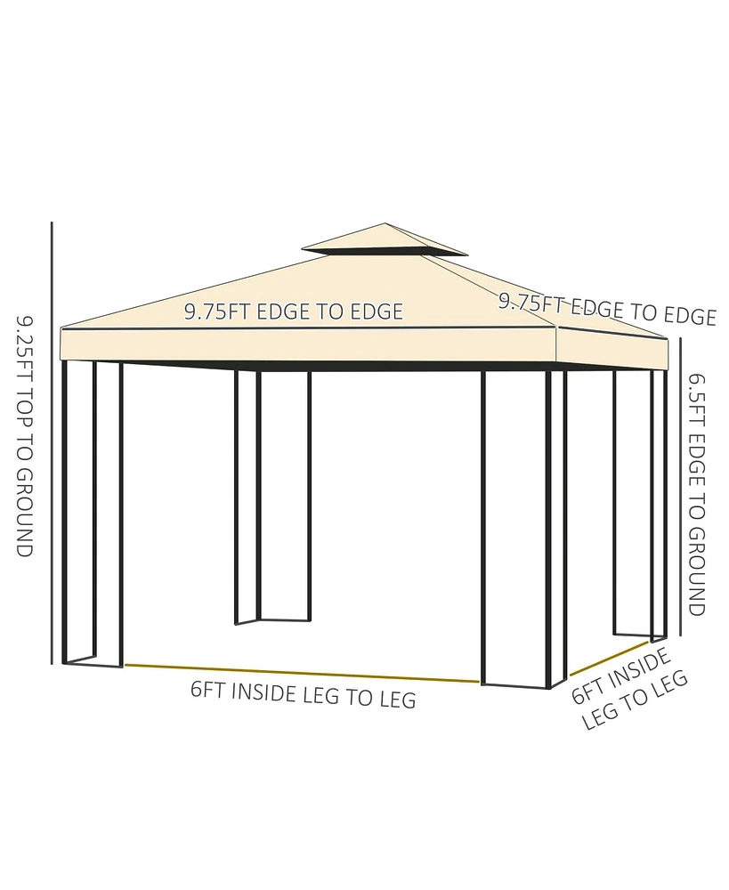 Elegant 10x10 Gazebo Tent with Canopy, Mesh Walls, and Steel Frame