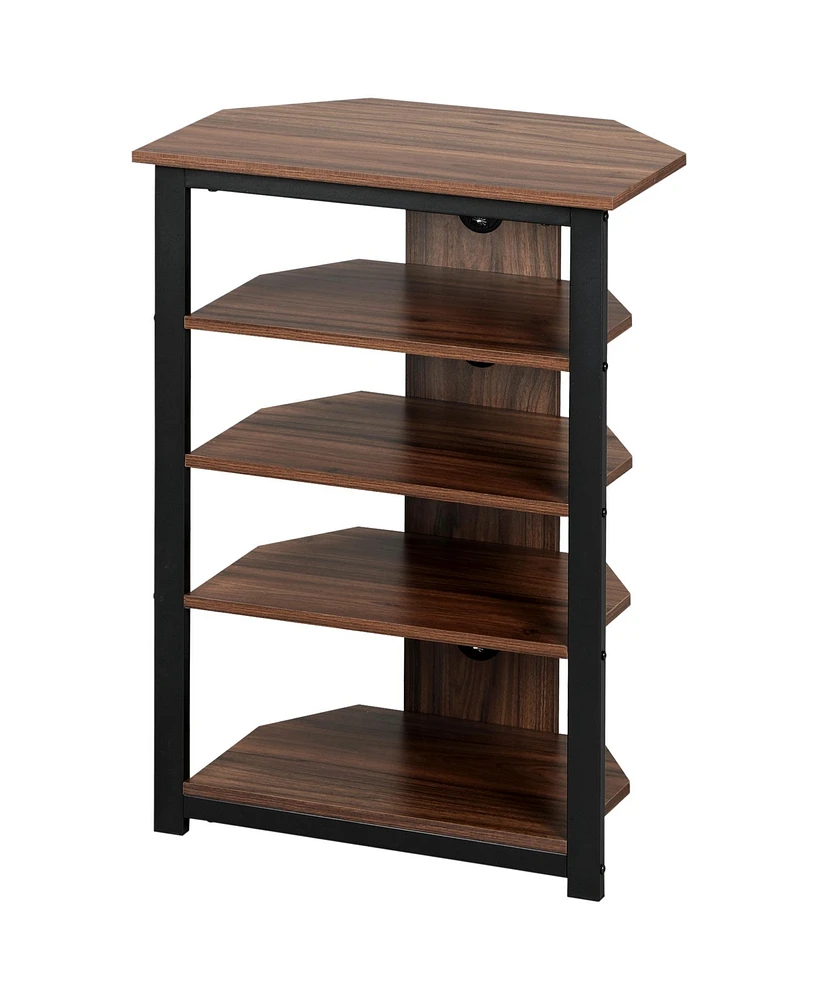 Homcom Small Corner Tv Sd Shelf for Up to 29", Space Saving Design