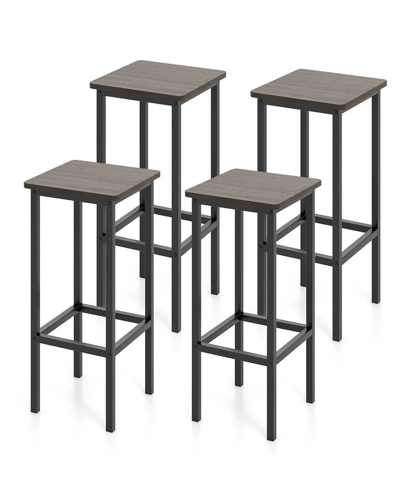 Slickblue Set of 4 Bar Stool 26" Chair with Metal Legs and Footrest