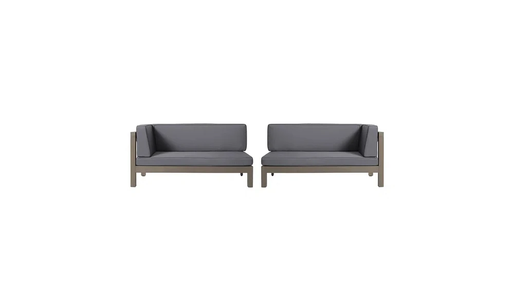 Durable Acacia Wood Sofa with Water-Resistant Cushions and Cross-Back Design