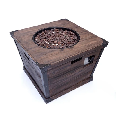 Square Concrete Fire Pit - 40,000 Btu - Brown