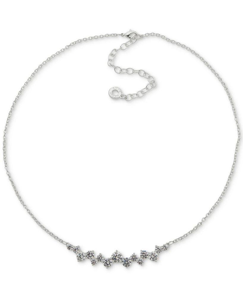 Anne Klein Silver-Tone Cubic Zirconia Statement Necklace, 16" + 3" extender