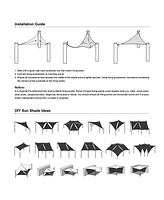22 Ft 97% Uv Block Triangle Sun Shade Sail Hdpe Canopy Cover Net Lawn 2 Pack