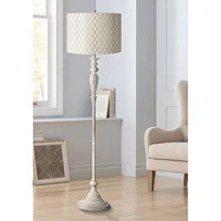 Embroidered Hourglass Medium Lamp Shade 16" Top x 16" Bottom x 11" High (Spider) Replacement with Harp and Finial - Springcrest