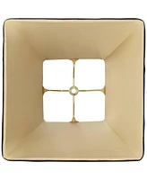 Medium Square Curved Black Lamp Shade 6" Top x 11" Bottom x 9.75" Height (Spider) Replacement with Harp and Finial - Springcrest