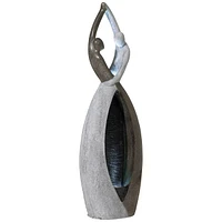 Dancing Couple 57" High Large Modern Indoor Outdoor Decor Faux Stone Floor Fountain with Light Led Standing Waterfall Tall Water Feature for Outs