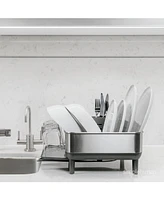 simplehuman Compact Steel Frame Dish Drying Rack with Swivel Spout Drain