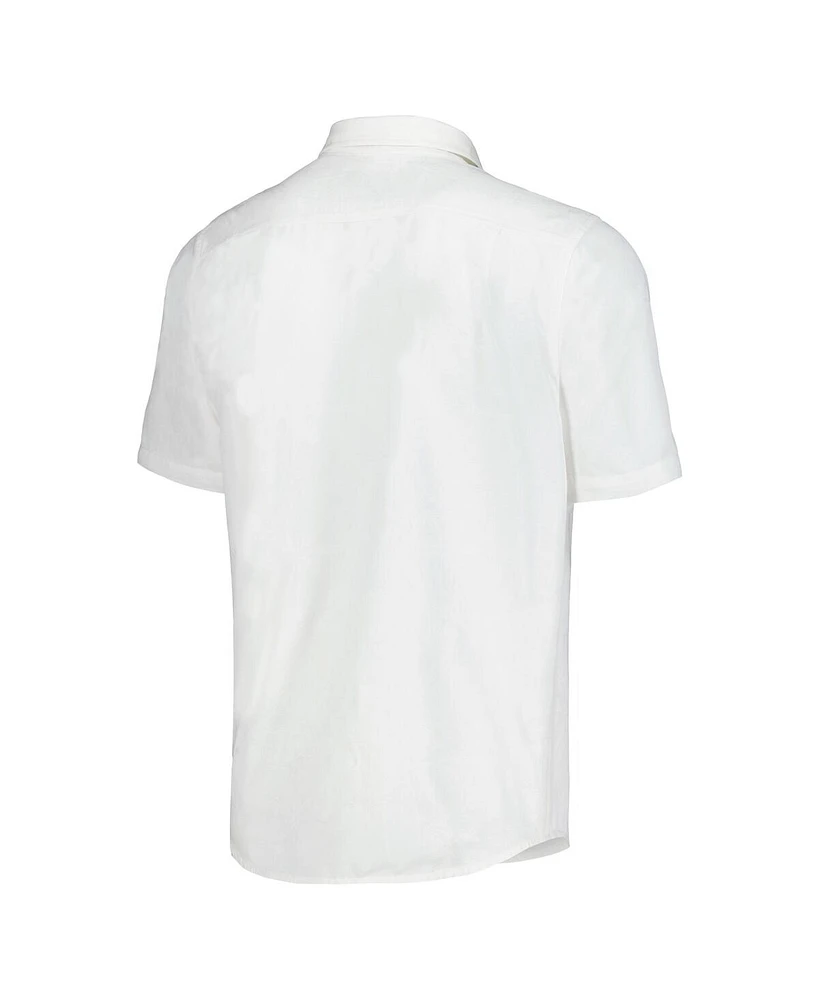 Tommy Bahama Men's White Texas A&M Aggies Coconut Point Palm Vista IslandZone Camp Button-Up T-Shirt