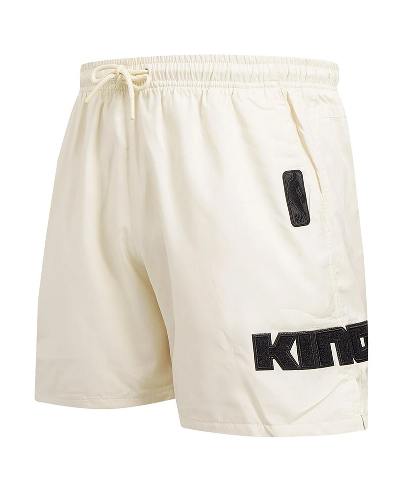 Pro Standard Men's Cream Sacramento Kings Triple Tonal Woven Shorts