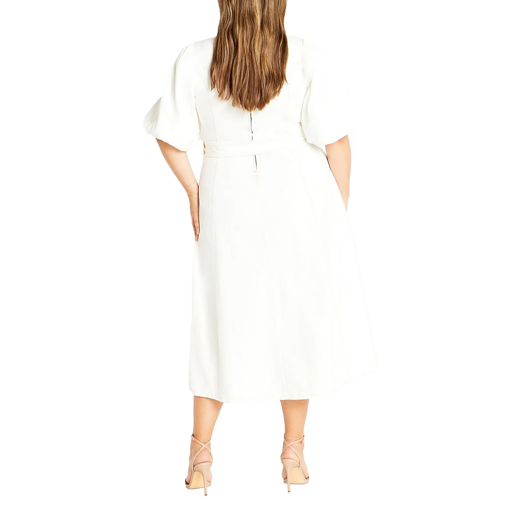City Chic Plus Denim Delilah Midi Dress