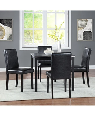 Contemporary Elegance Wooden Dining Table and Upholstered Chairs