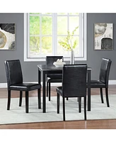 Contemporary Elegance Wooden Dining Table and Upholstered Chairs