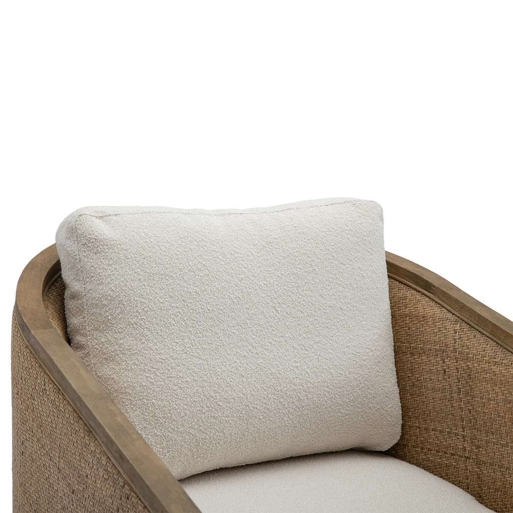 Swivel Barrel Chair, Comfy Round Accent Sofa Chair For Living Room, 360 Degree Swivel Barrel