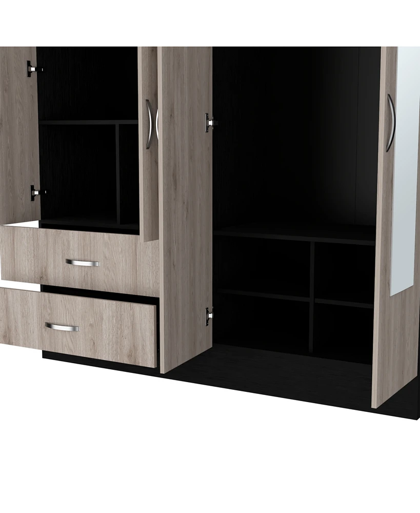 Fm Furniture Florencia L Mirrored Armoire