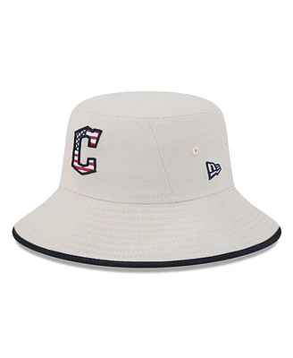 New Era Men's Khaki Cleveland Guardians 2024 Fourth of July Bucket Hat